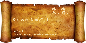 Kotvan Noémi névjegykártya